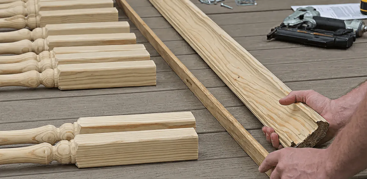 Handrail installation materials and wood components for stair rail work in Cincinnati, OH